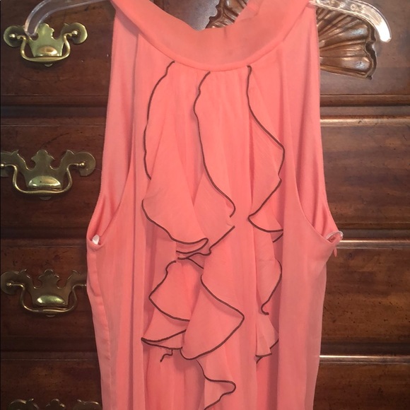 A. Byer size XLJ peach high neck tank with ruffles - Picture 3 of 8